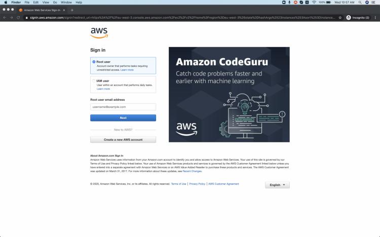 AWS-Anmeldung