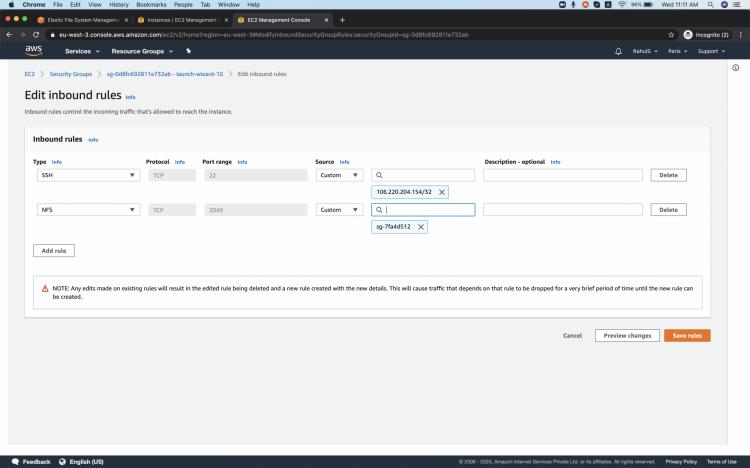 Sicherheitsgruppe konfigurieren