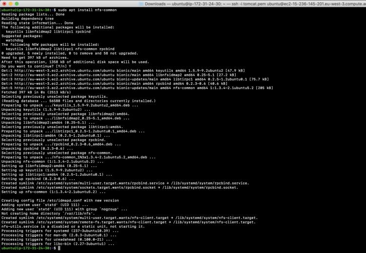nfs-Paket installieren