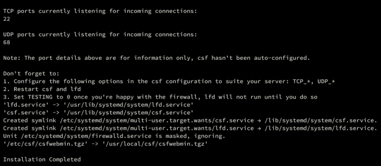 Installation beendet