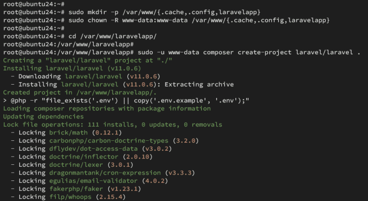 Laravel über Composer installieren