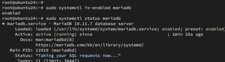 mariadb prüfen