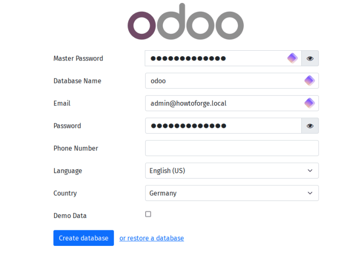 odoo installieren