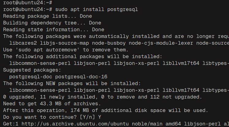 install postgresql