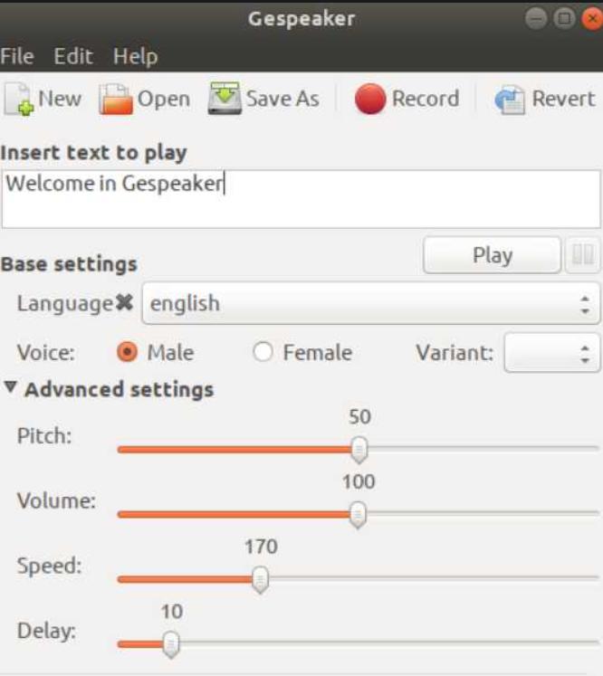 eSpeak GNOME GUI