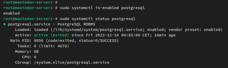 postgresql verifizieren