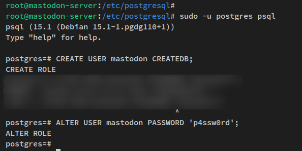 postgresql Rolle/Benutzer einrichten