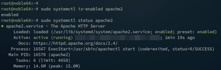 apache2 prüfen