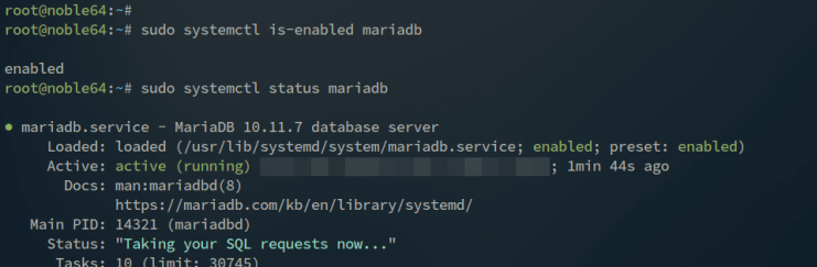 mariadb prüfen