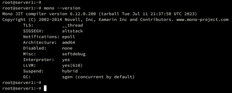 Mono-Version prüfen