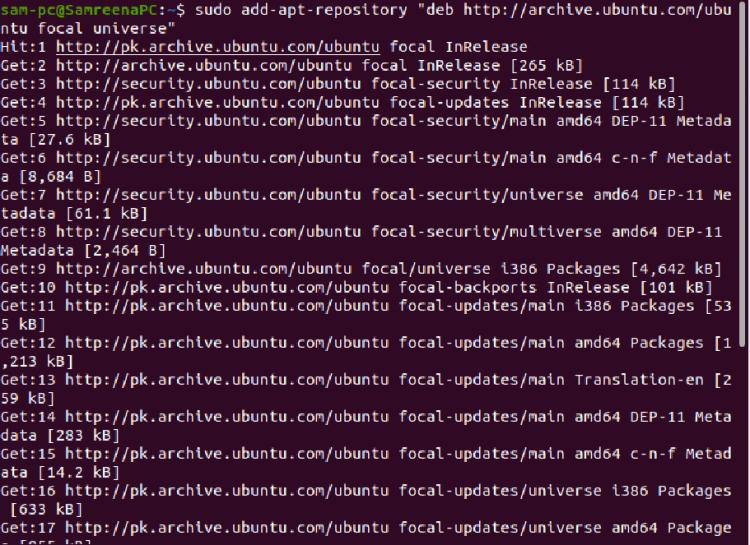 Ubuntu Universe Repository hinzufügen
