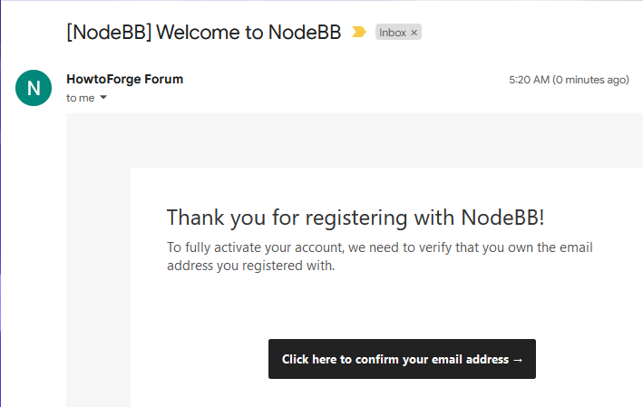 NodeBB Forum Test E-Mail