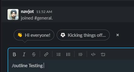 Gliederung Wiki Slack App Nachricht
