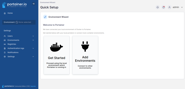 Portainer Armaturenbrett