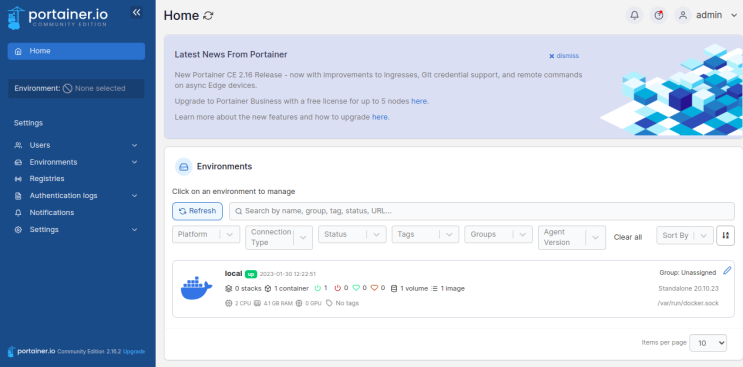 Portainer-Umgebungen