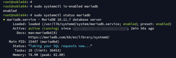 mariadb prüfen