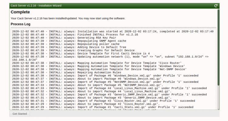 Installation abgeschlossen