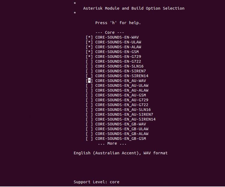 Asterisk Add-ons auswählen