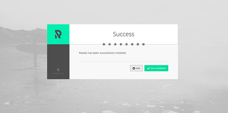 Roadiz erfolgreich installiert