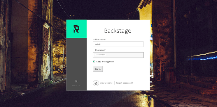 Anmeldung bei Roadiz
