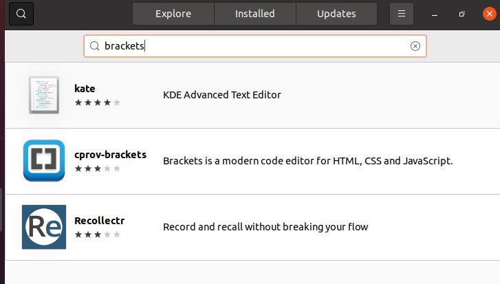 Suche nach Brackets Editor