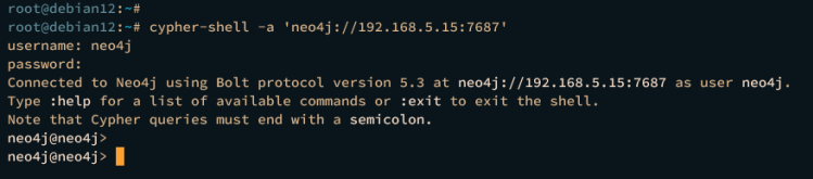 Verbindung über Cypher-Shell