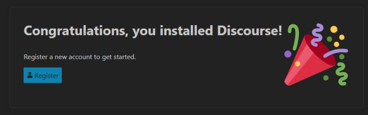 Discourse Setup Home