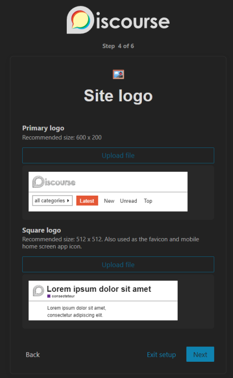 Discourse Logo konfigurieren