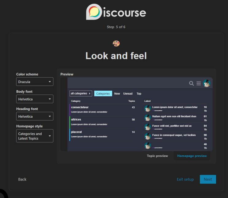 Discourse Look and Feel konfigurieren