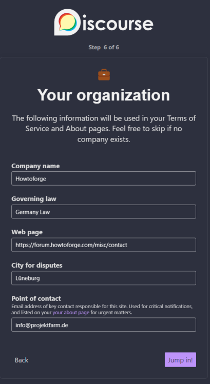 Aufbau der Diskursorganisation
