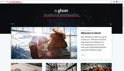 Ghost läuft im Docker-Container, der mit Rancher bereitgestellt wird.