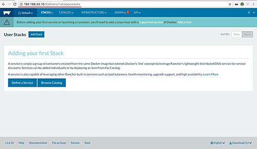 Ersten Stapel zum Rancher hinzufügen