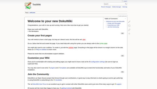 DokuWiki erfolgreich installiert