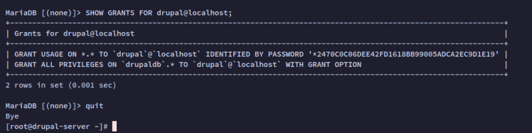 Datenbankeinstellungen prüfen