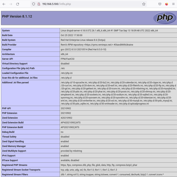 phpinfo