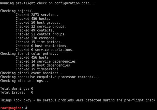 Nagios-Konfiguration prüfen