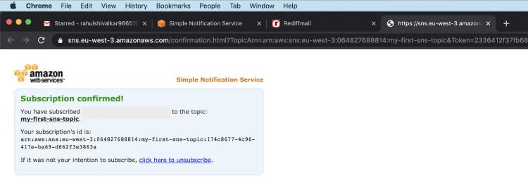 Abonnement bestätigt