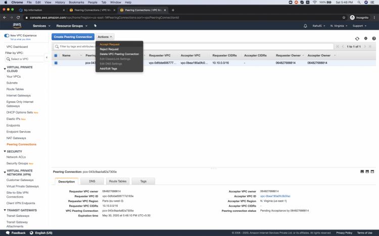 Peering-Verbindungsanfrage