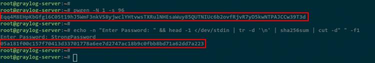 Passwort geheim und Passwort sha256 generieren