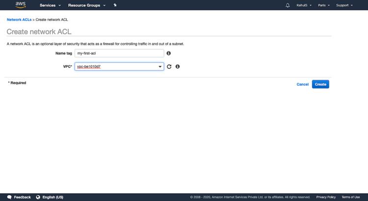Netzwerk ACL erstellen