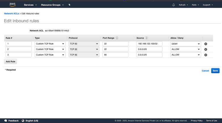 Eingehende Regeln bearbeiten