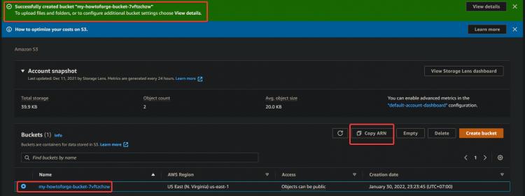 Einen S3 Bucket erstellen