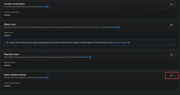 Statisches Website-Hosting aktivieren