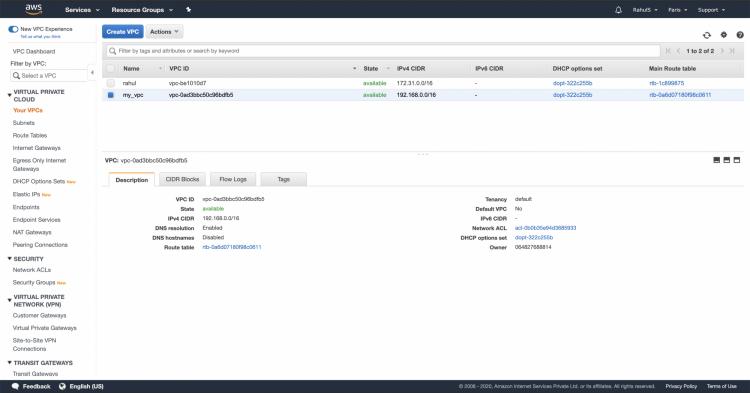 VPC in AWS mit Python erstellt