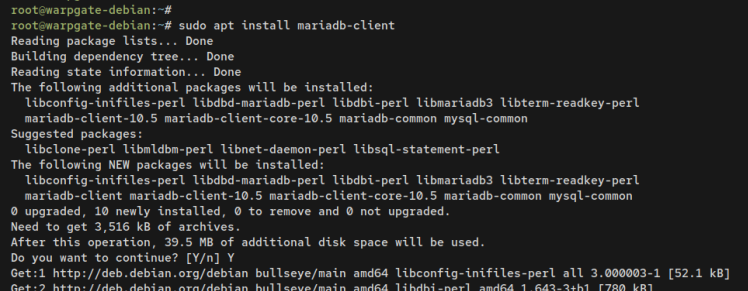 mariadb client installieren