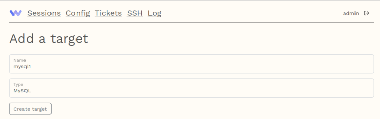 Ziel-Mysql-Server hinzufügen