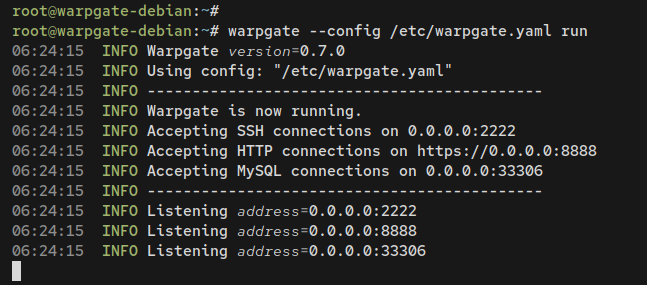 Warpgate laufen lassen