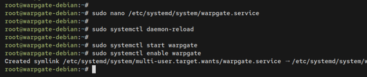 wearpgate systemd
