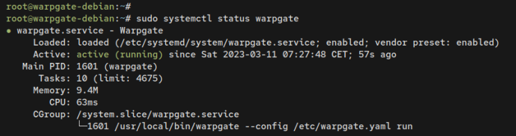 Warpgate Dienststatus