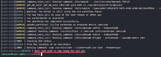Bereiten Sie die ceph-osd Knoten vor.